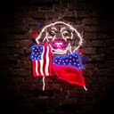 Dog Love American Flag 4th Of July Artwork Neon Sign - Reels Custom