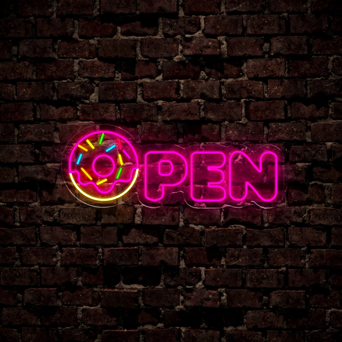 Donut Open Neon Sign - Reels Custom