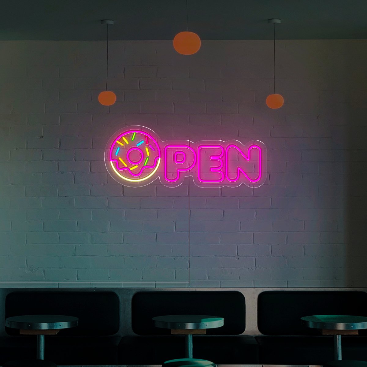 Donut Open Neon Sign - Reels Custom