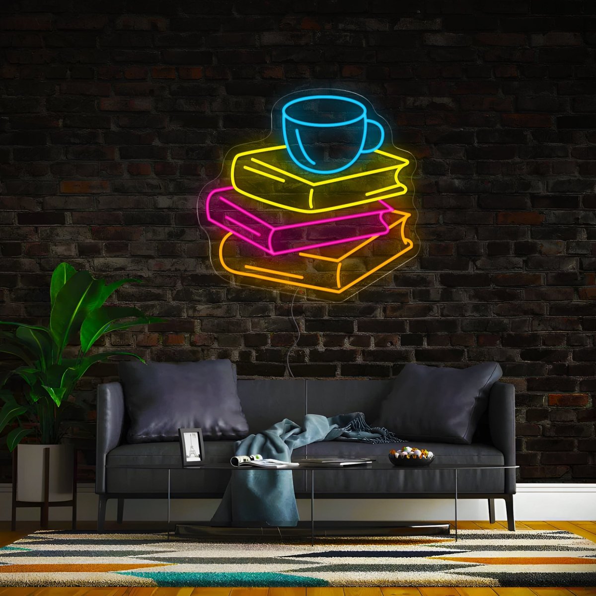 Drink Coffee And Read Good Books Neon Sign - Reels Custom