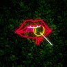 Dripping Lips Neon Sign - Reels Custom