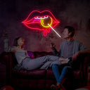 Dripping Lips Neon Sign - Reels Custom