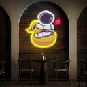 Duck Astronaut Space Artwork Led Neon Sign - Reels Custom
