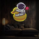 Duck Astronaut Space Artwork Led Neon Sign - Reels Custom