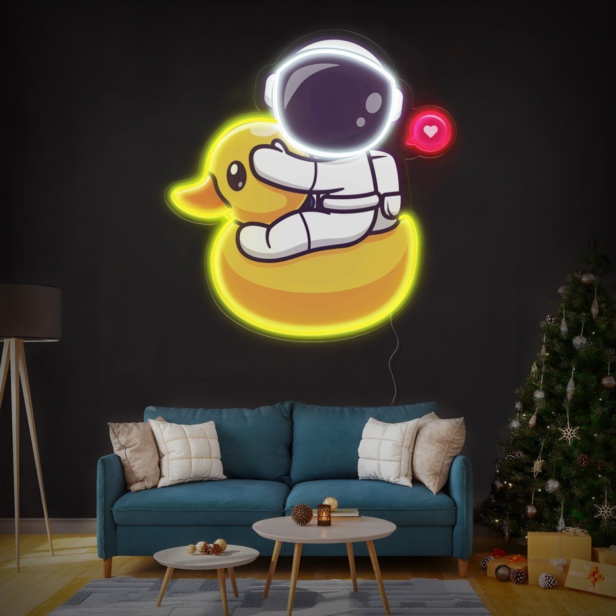 Duck Astronaut Space Artwork Led Neon Sign - Reels Custom