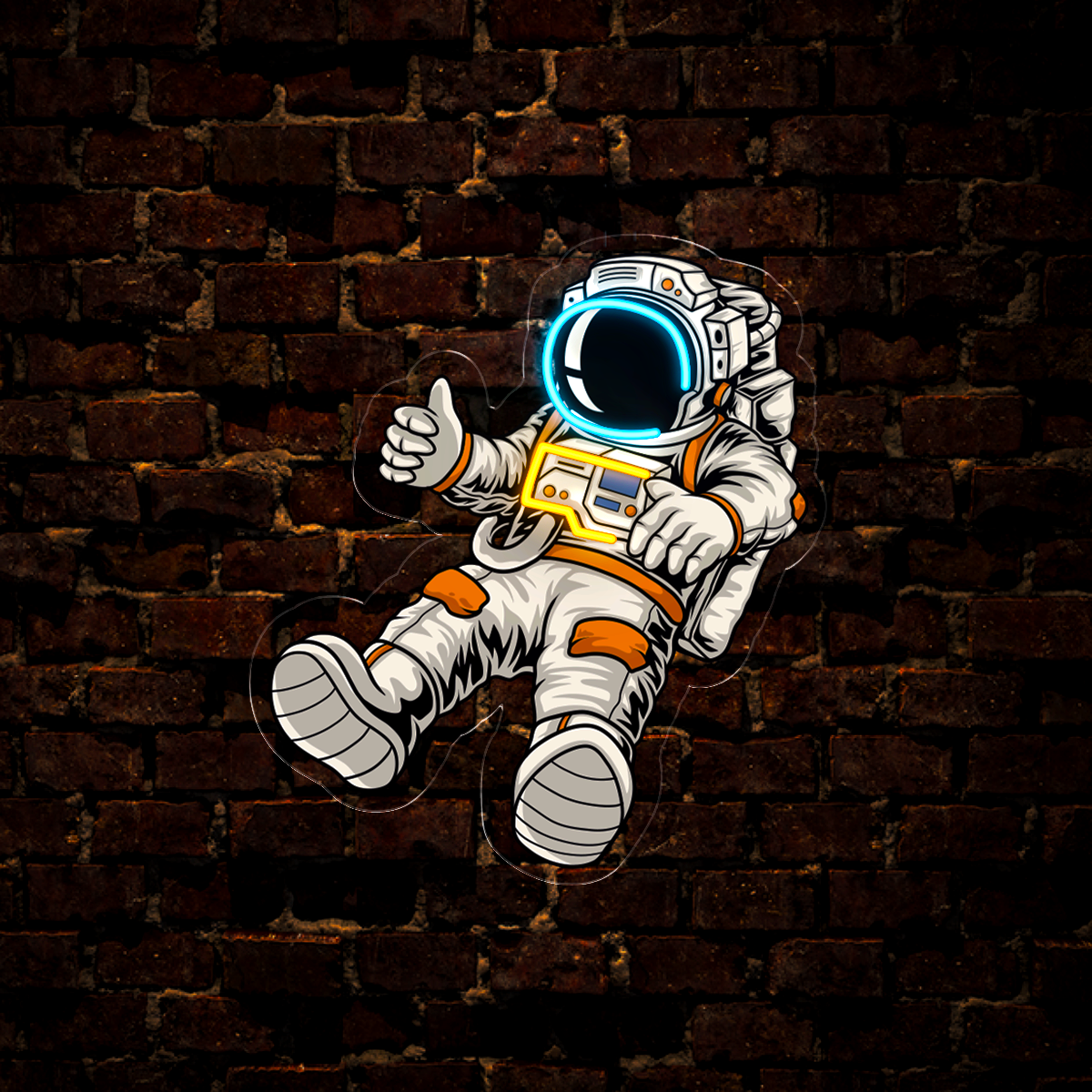 Rich Astronaut Floating With Money Artwork Led Neon Sign