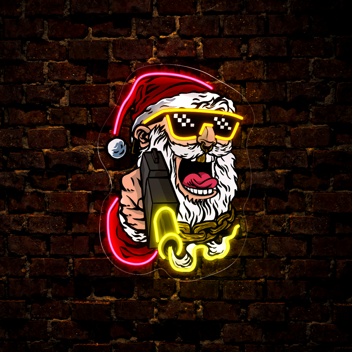 Santa shooter Artwork Led Neon Sign