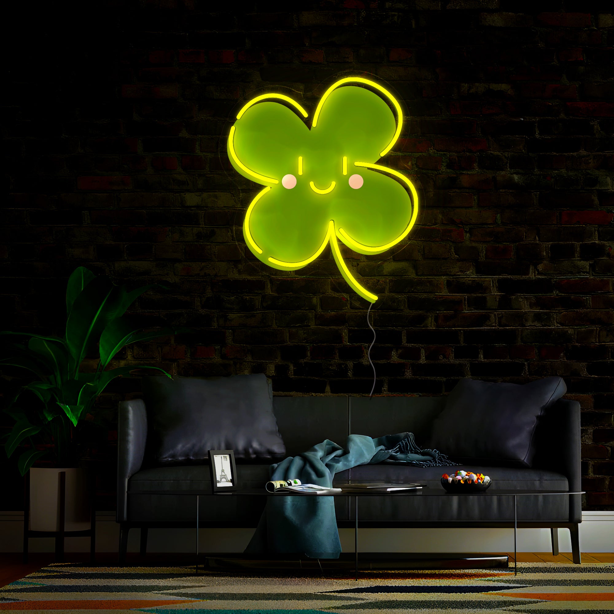 Four Leaf Clover Artwork Led Neon Sign