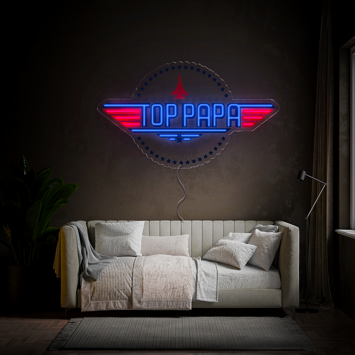 Top Papa Father's Day Artwork Neon Sign