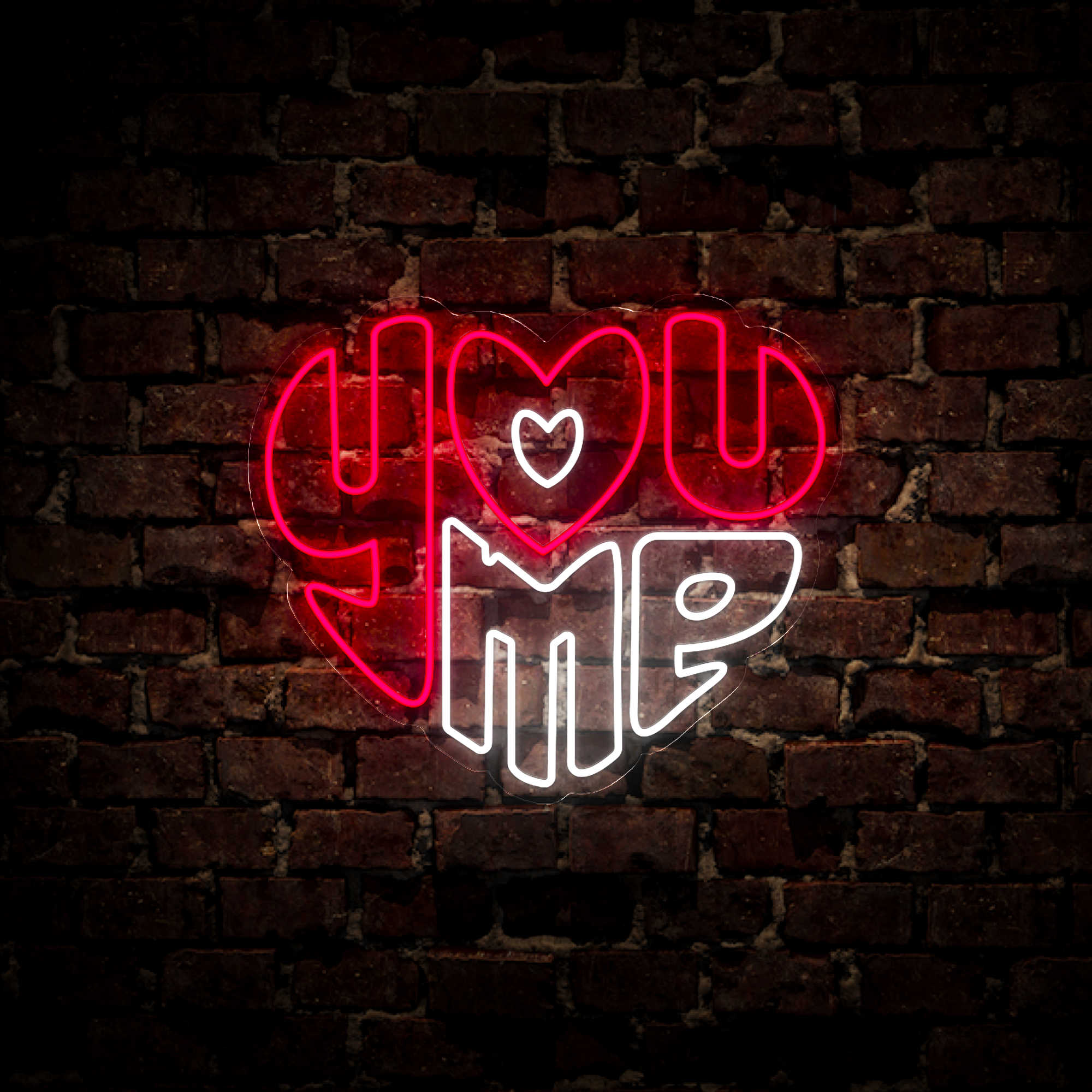 You Me Heart shape Neon Sign