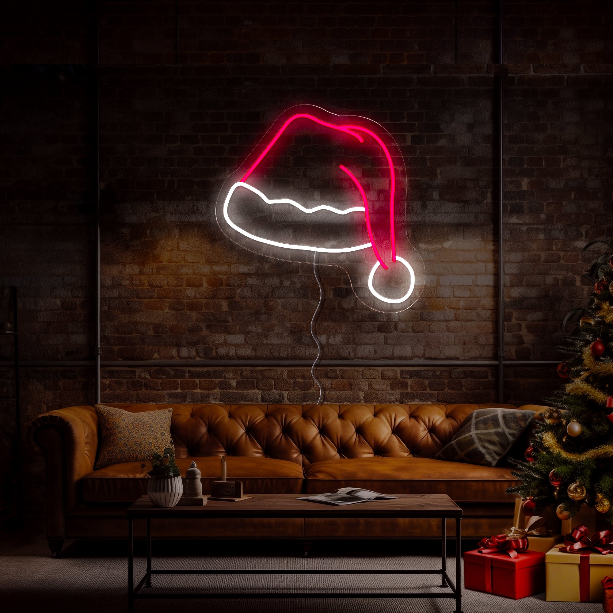 Christmas Santa Hat Led Neon Sign