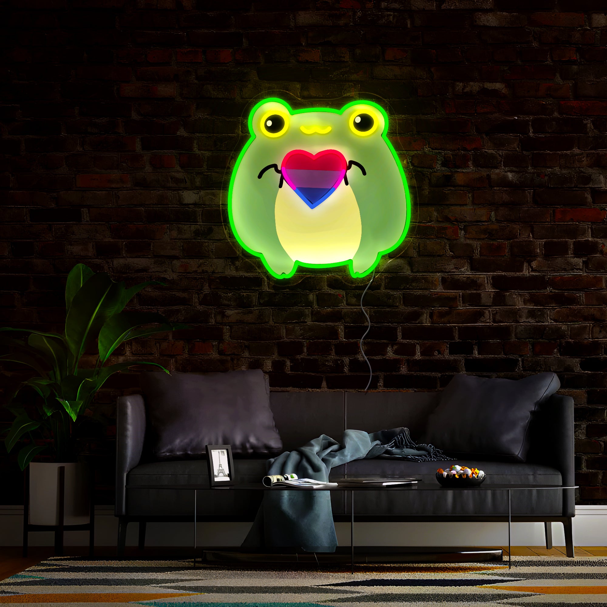 Pride Frogs Heart Artwork Led Neon Sign