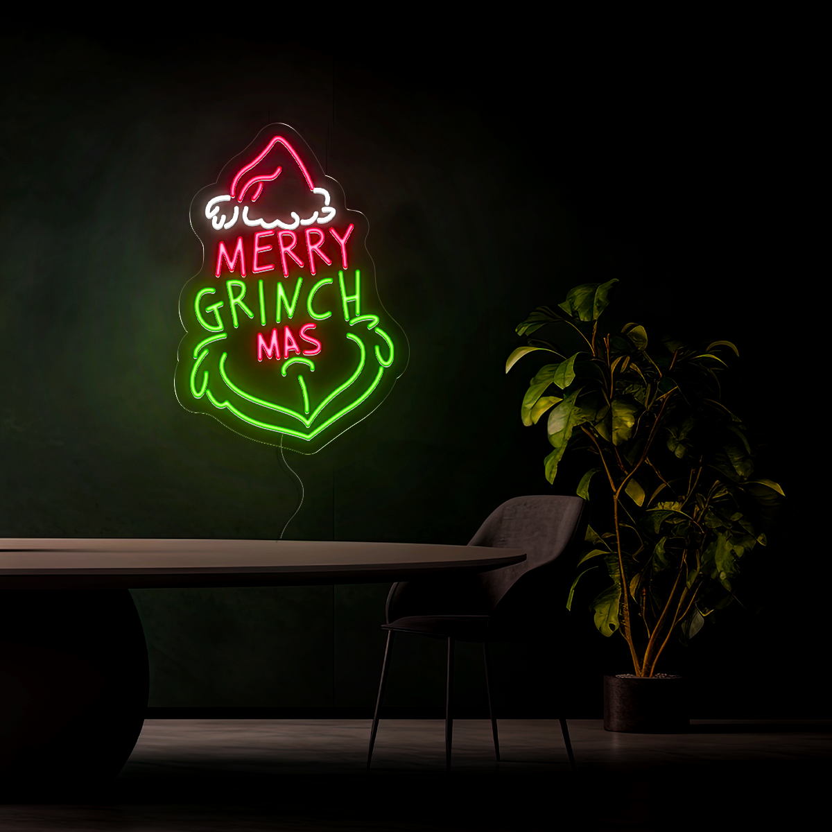 Merry Grinch-mas Led Neon Sign For The Holidays