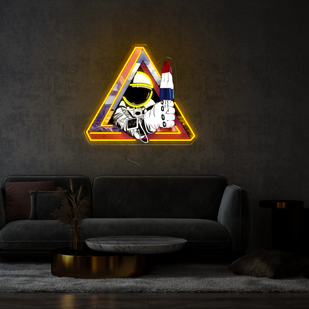 Spaceman Triangle Artwork Led Neon Sign