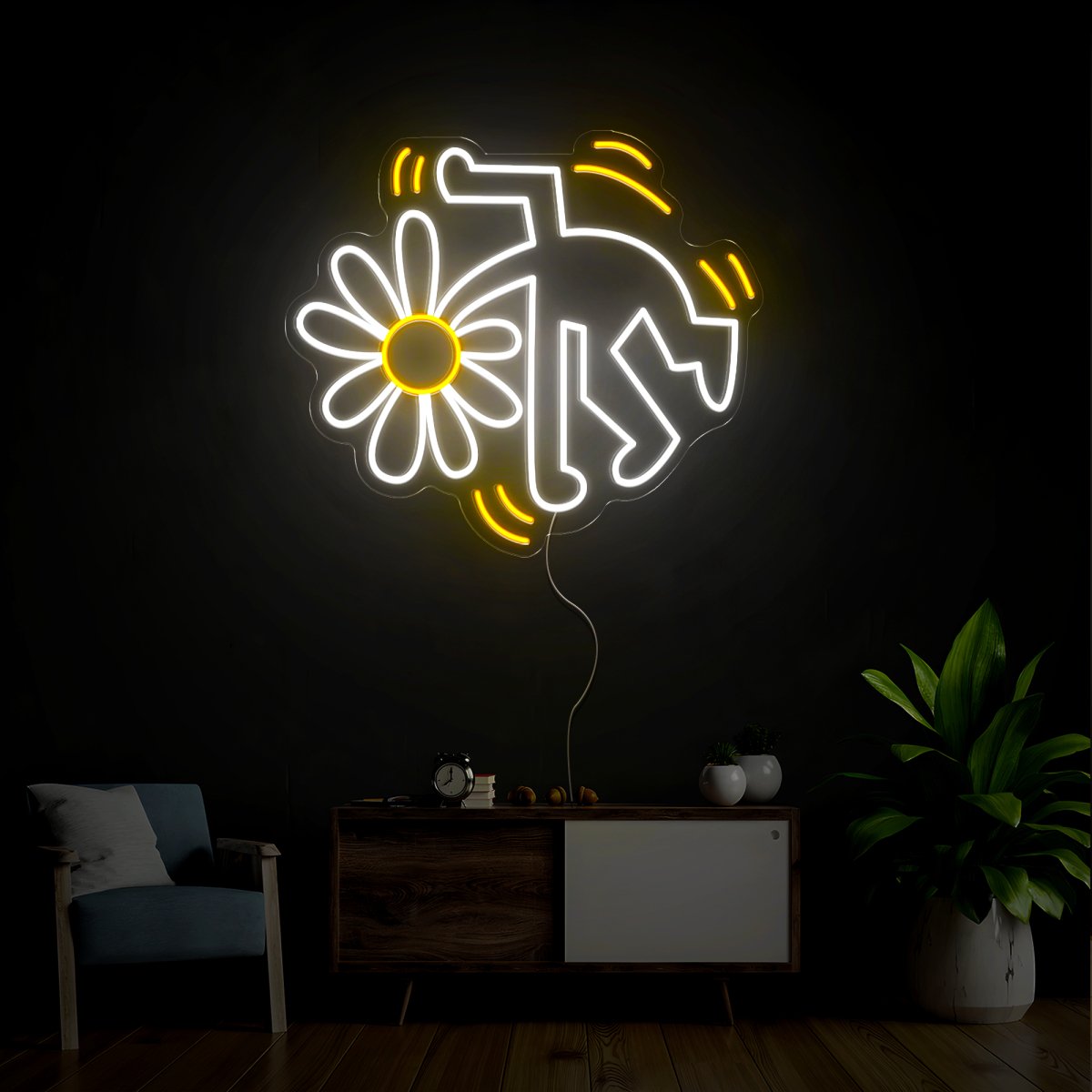 Flower Head Neon Sign - Reels Custom