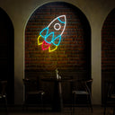 Funny Flying Rockets UFO Neon Sign - Reels Custom