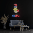 Funny Merica Chicken 4th of July Artwork Neon Sign - Reels Custom