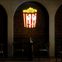 Funny Popcorn Artwork Neon Sign - Reels Custom
