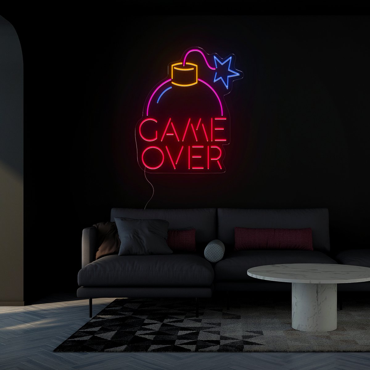 Game Over Neon Sign - Reels Custom