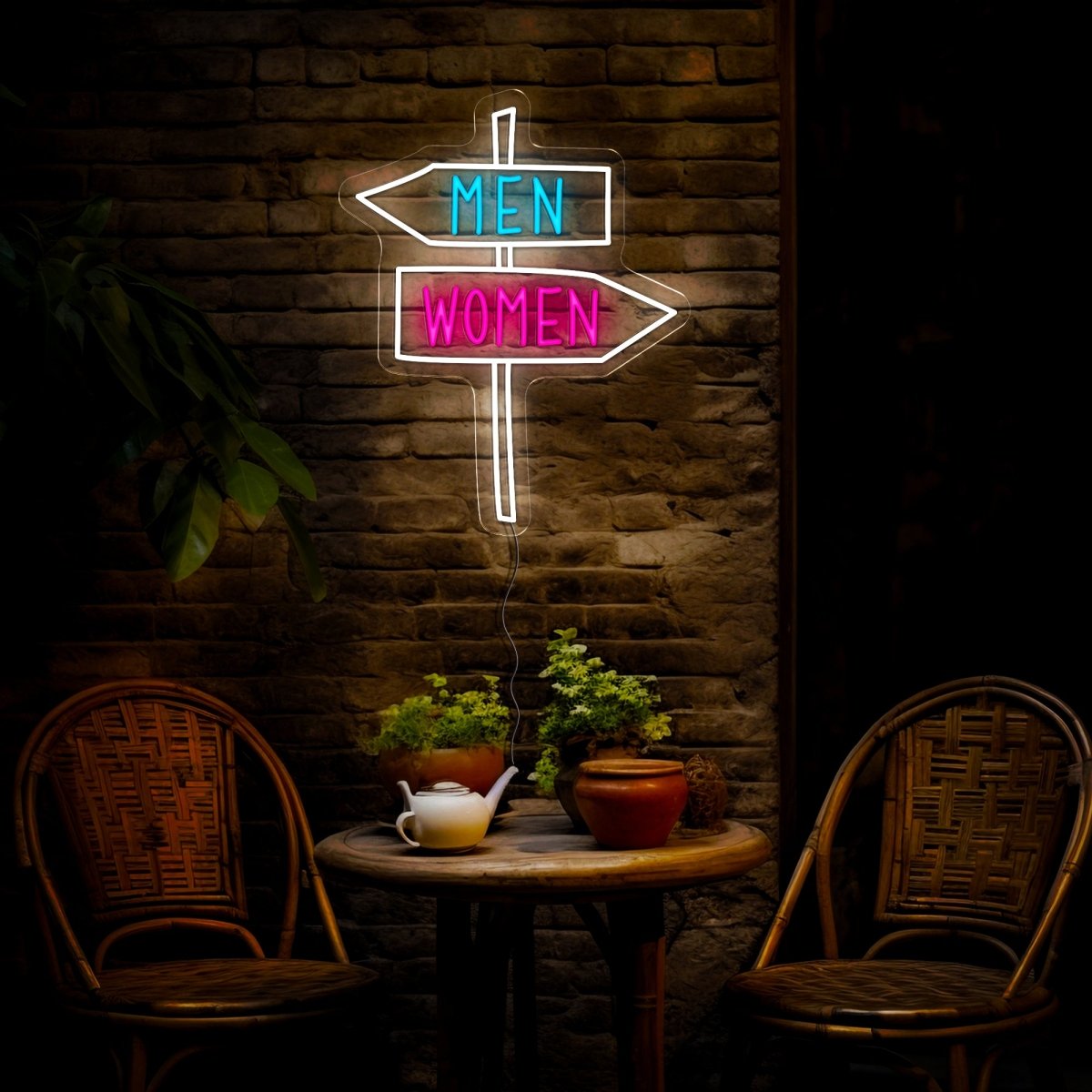 Gender Direction Board Neon Sign - Reels Custom