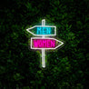 Gender Direction Board Neon Sign - Reels Custom