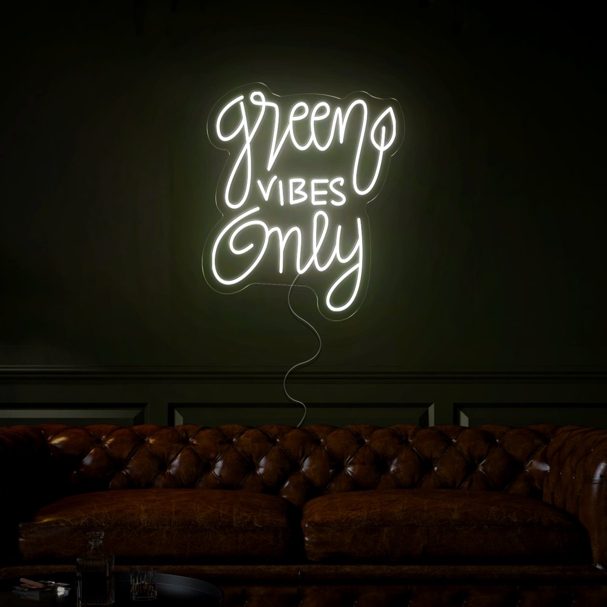 Green Vibes Only Neon Sign - Reels Custom