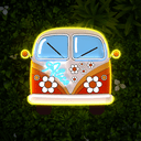 Groovy Van Artwork Neon Sign - Reels Custom