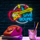 Guitar Live Sound Led Neon Sign - Reels Custom