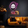 Halloween Ghost Pumpkin Artwork Led Neon Sign - Reels Custom