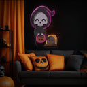 Halloween Ghost Pumpkin Artwork Led Neon Sign - Reels Custom
