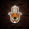 Hamsa Neon Sign Wall Aesthetic Artwork Led Neon Sign - Reels Custom