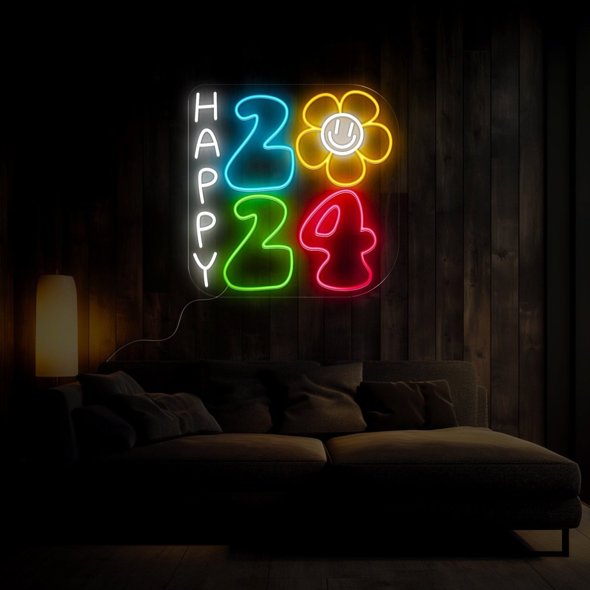 Happy 2024 Neon Sign - Reels Custom