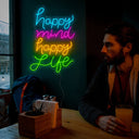 Happy Mind Happy Life Neon Sign - Reels Custom