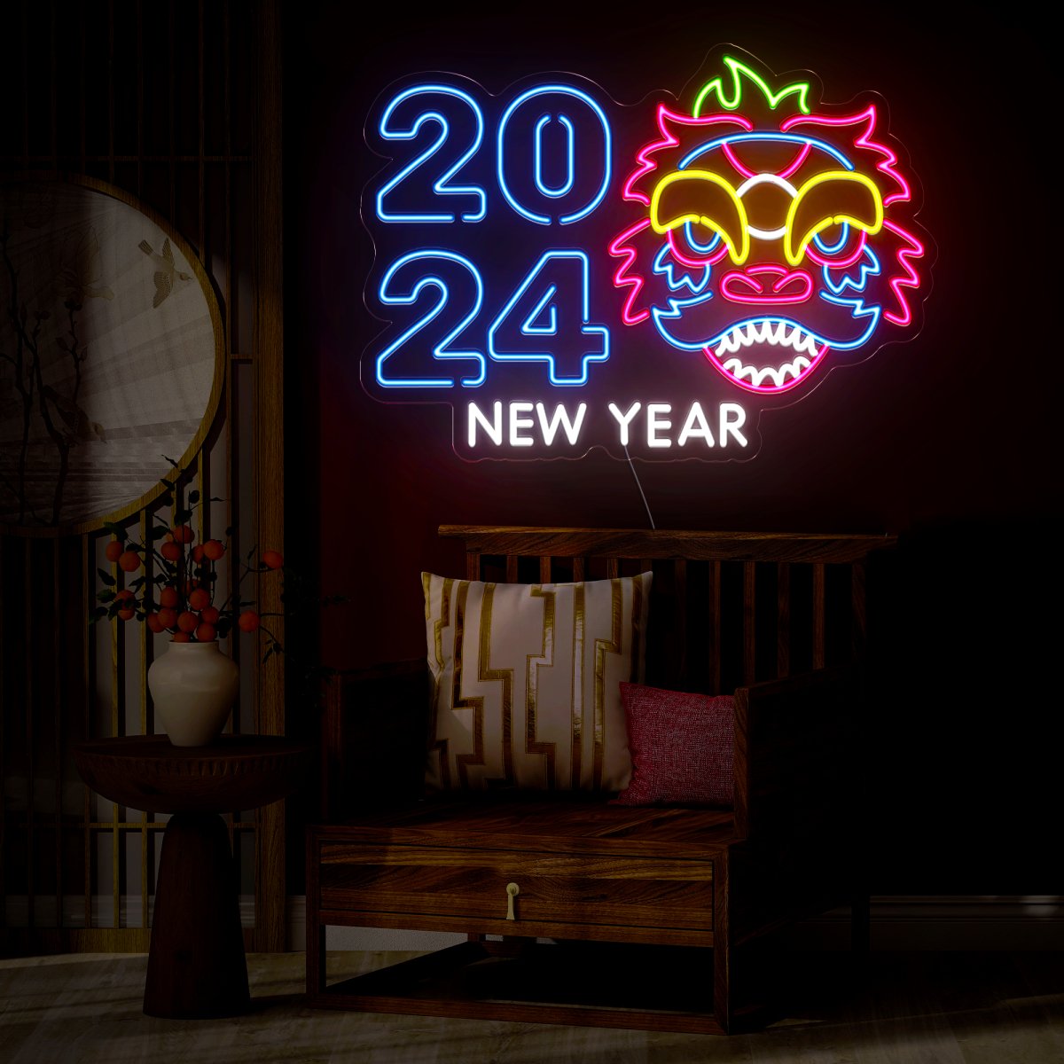 Happy New Year 2024 Neon Sign - Reels Custom