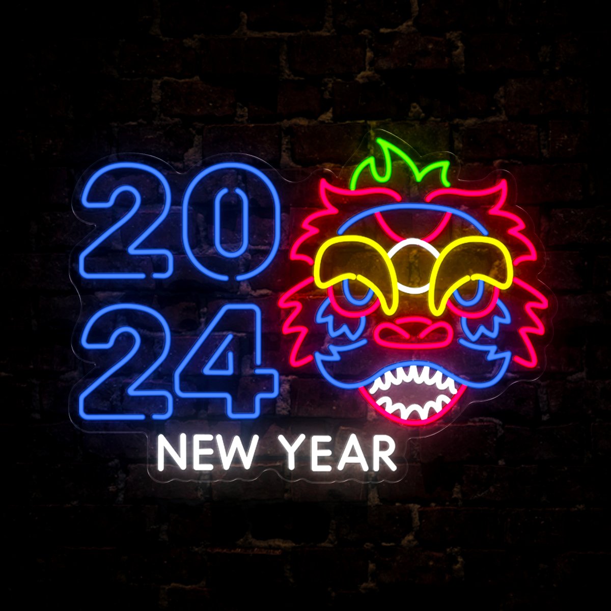 Happy New Year 2024 Neon Sign - Reels Custom