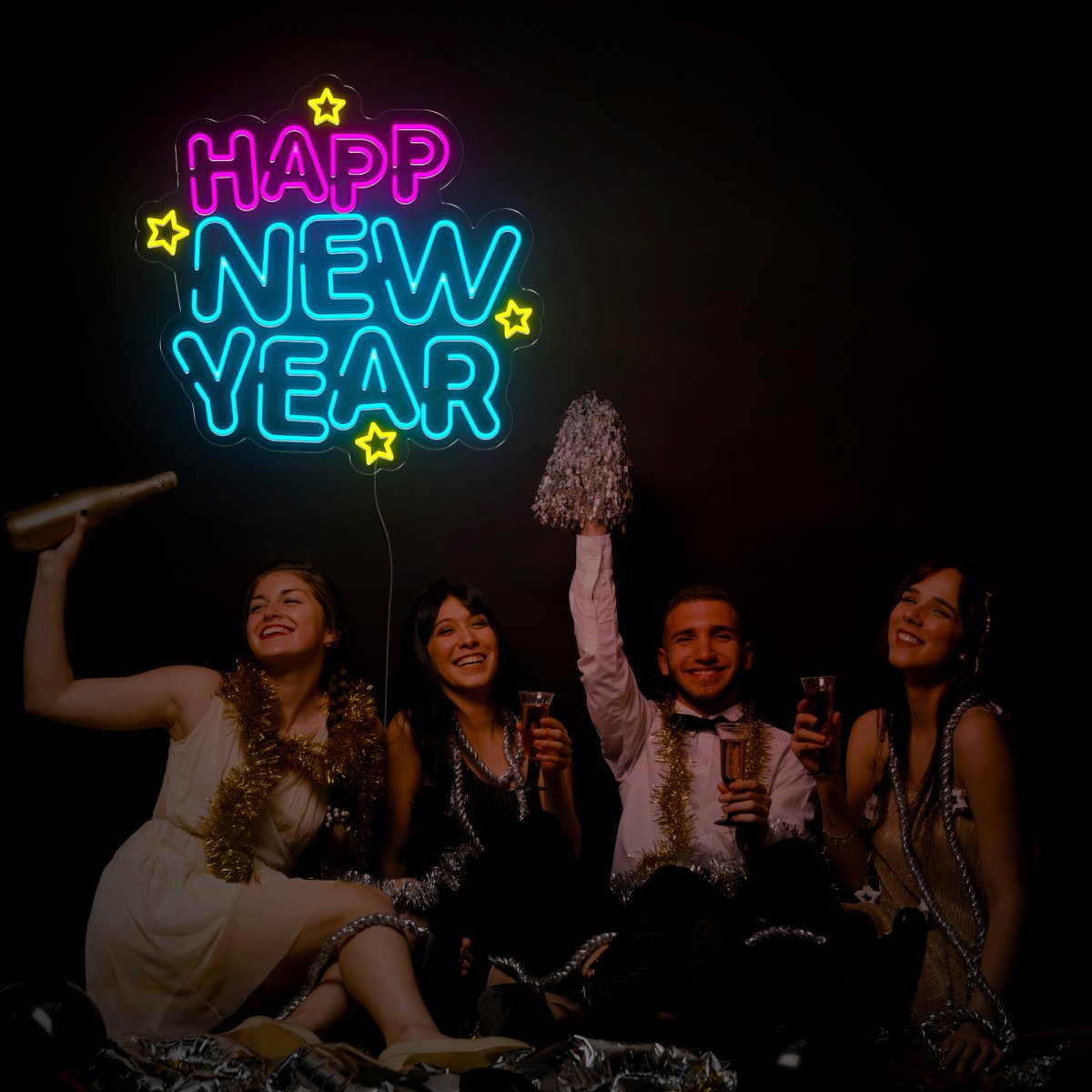 Happy New Year Neon Sign - Reels Custom