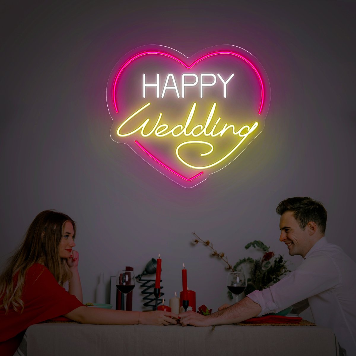 Happy Wedding Neon Sign - Reels Custom