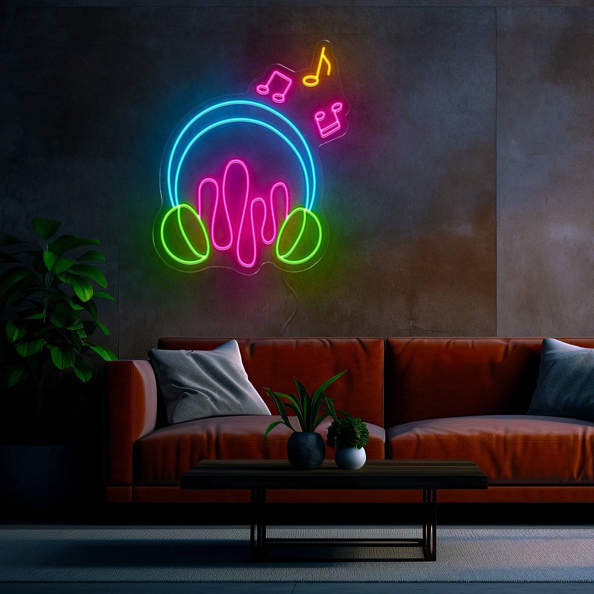 Headphones Neon Sign - Reels Custom