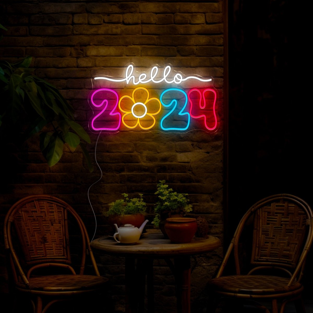 Hello 2024 Neon Sign - Reels Custom