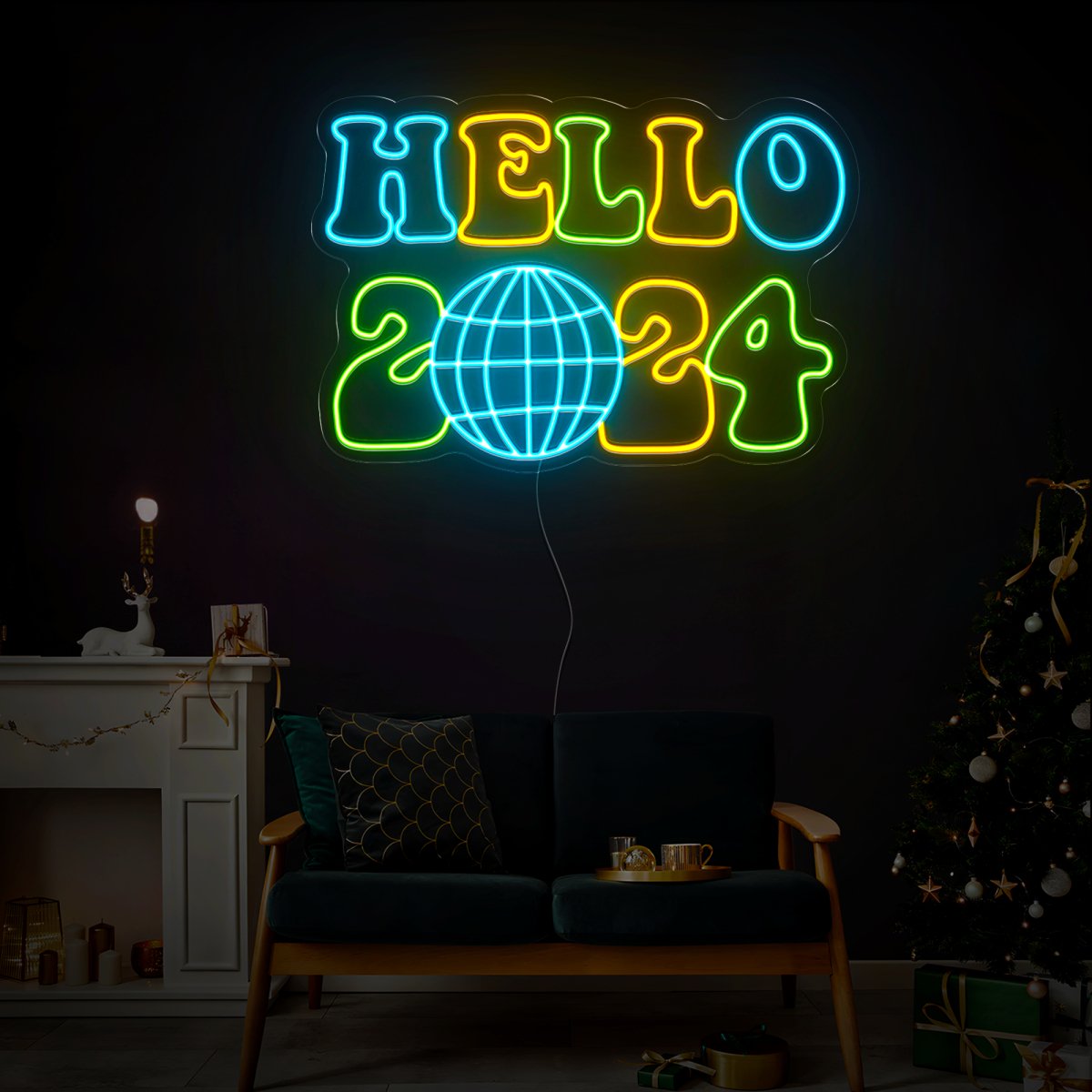 Hello 2024 Neon Sign - Reels Custom