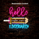 Hello Pencil Kindergarten Led Neon Sign - Reels Custom