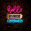Hello Pencil Kindergarten Led Neon Sign - Reels Custom