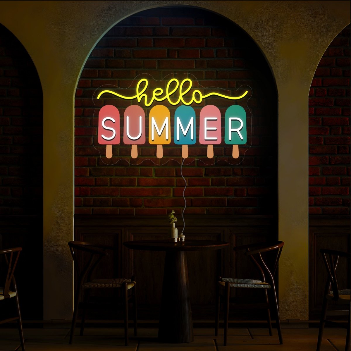 Hello Summer Artwork Neon Sign - Reels Custom