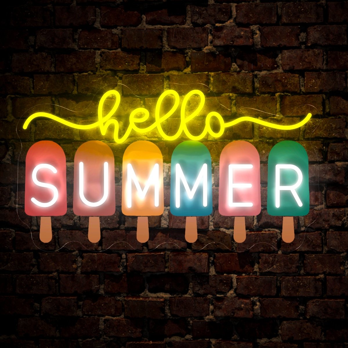 Hello Summer Artwork Neon Sign - Reels Custom