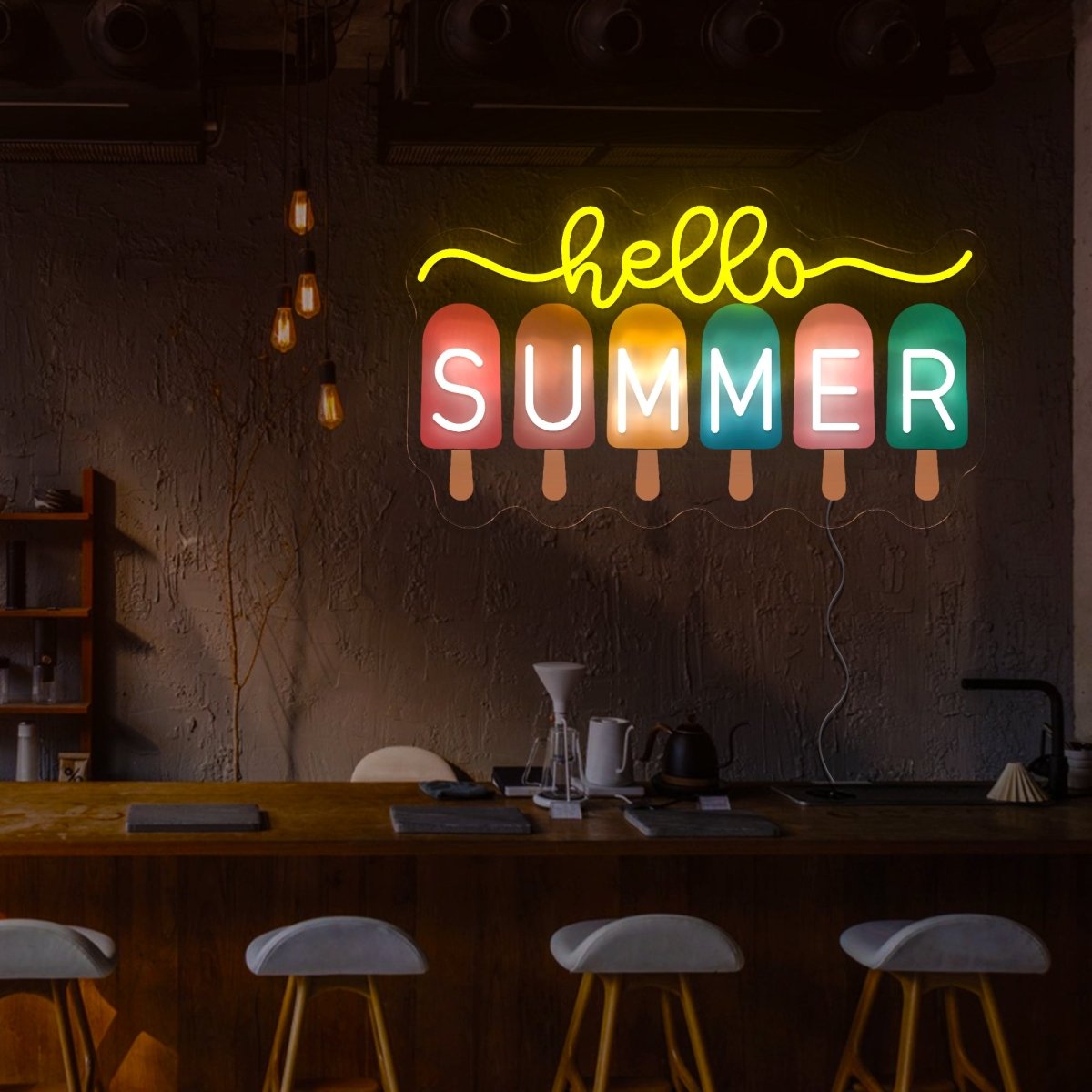 Hello Summer Artwork Neon Sign - Reels Custom