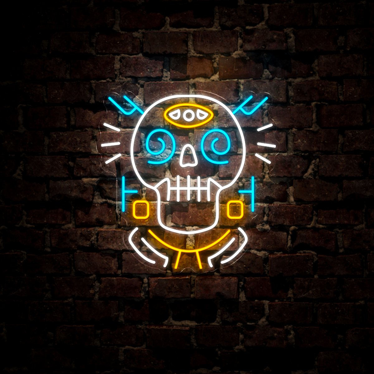 Hipster Skull Neon Sign - Reels Custom