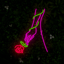 Holding A Rose Neon Sign - Reels Custom