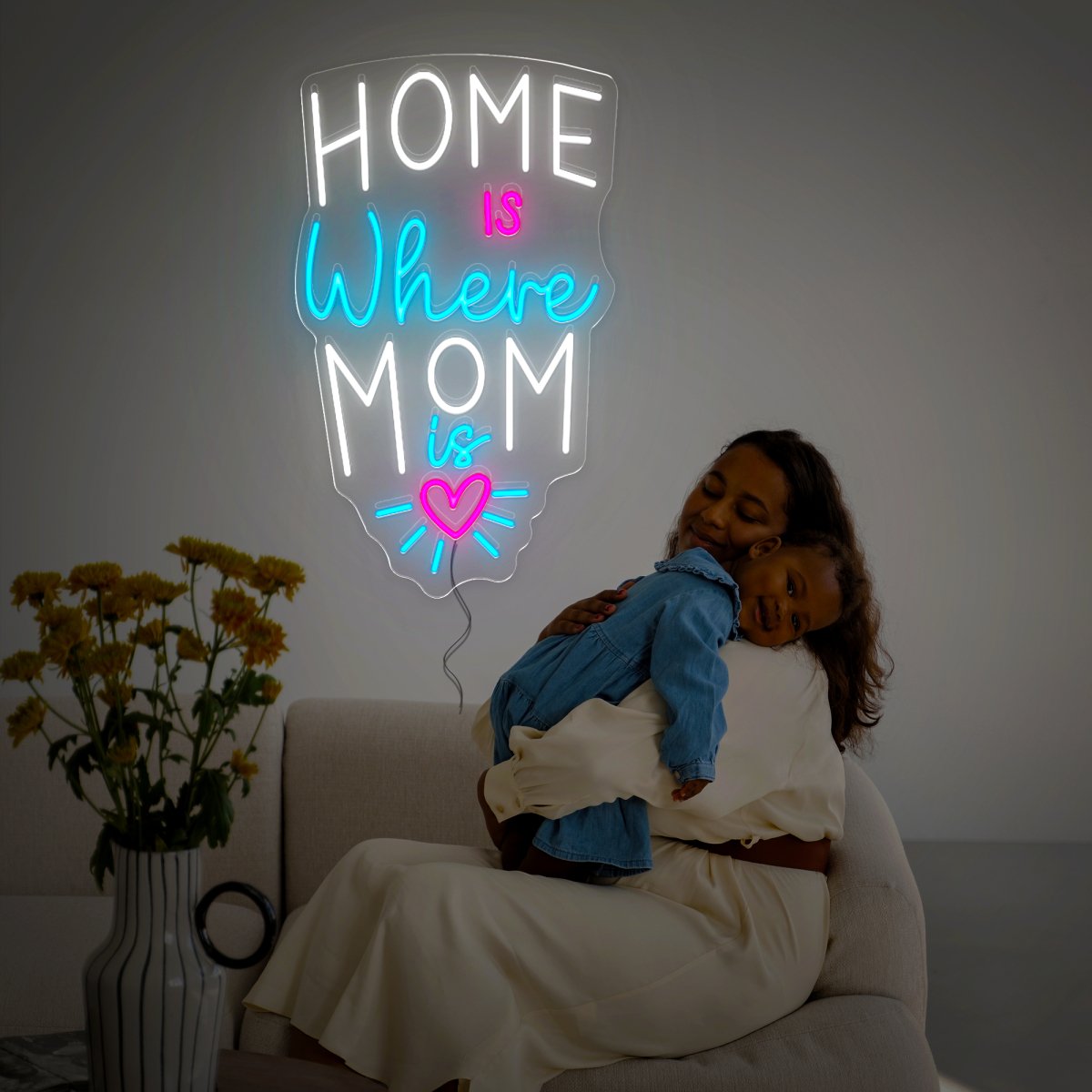 Home is where Mom is Neon Sign - Reels Custom