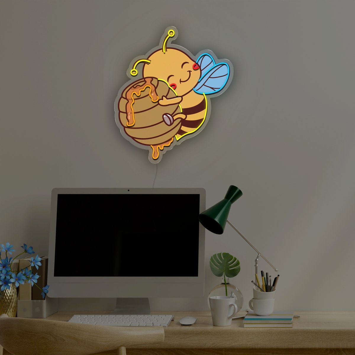 Honey Bee Artwork Led Neon Sign - Reels Custom