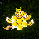 Honeycomb Bee Artwork Neon Sign - Reels Custom